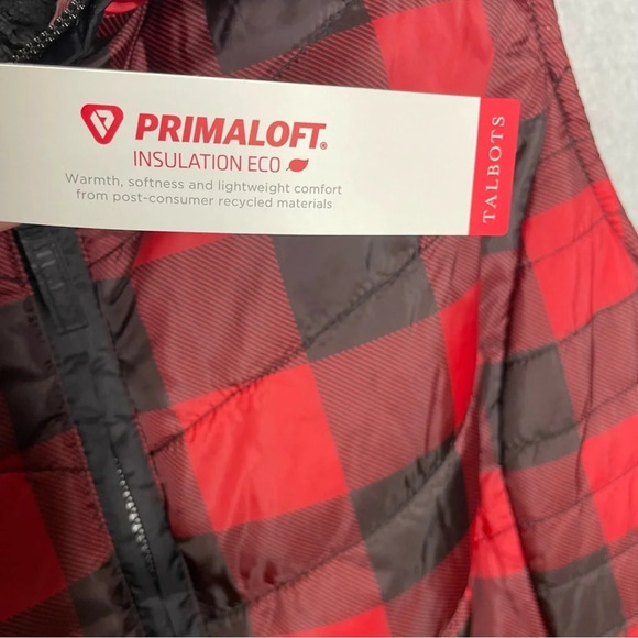 Talbots Faux Fur Buffalo Plaid Puffer Vest - Picture 10 of 10